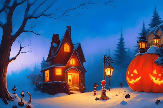 Premium AI Image | Haunted House on Halloween Vacation An Artistic ...