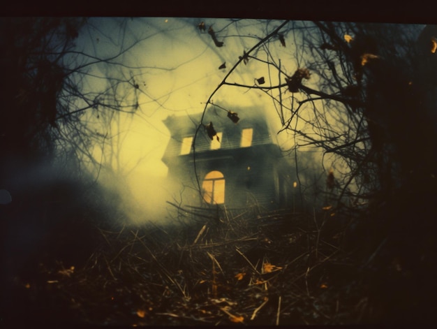 Photo haunted house in the woods