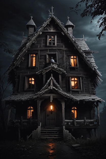 Haunted Hues Witch's Dark House of Slavic Tales Card