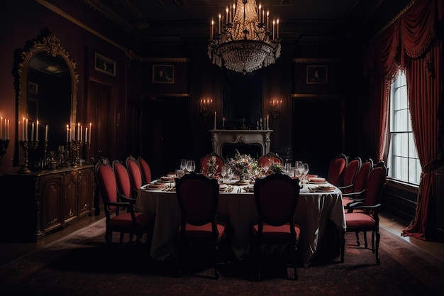 Haunted mansion banquet ghostly guests eerie elegance and spectral feast