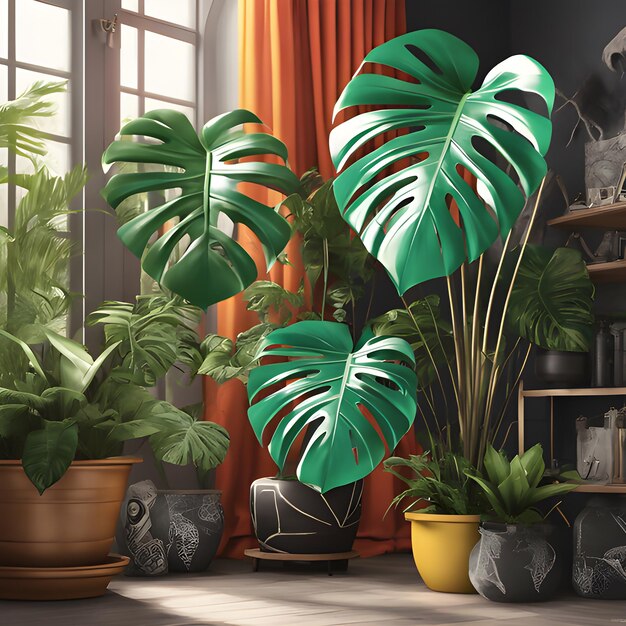 Haunted Monstera Manor Halloween Botanical Delight