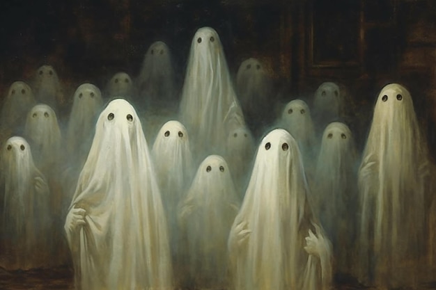 a haunted painting with eyes that seem to follow you AI generated