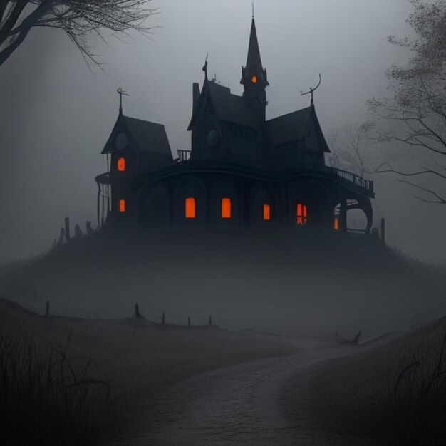 A haunting halloween house