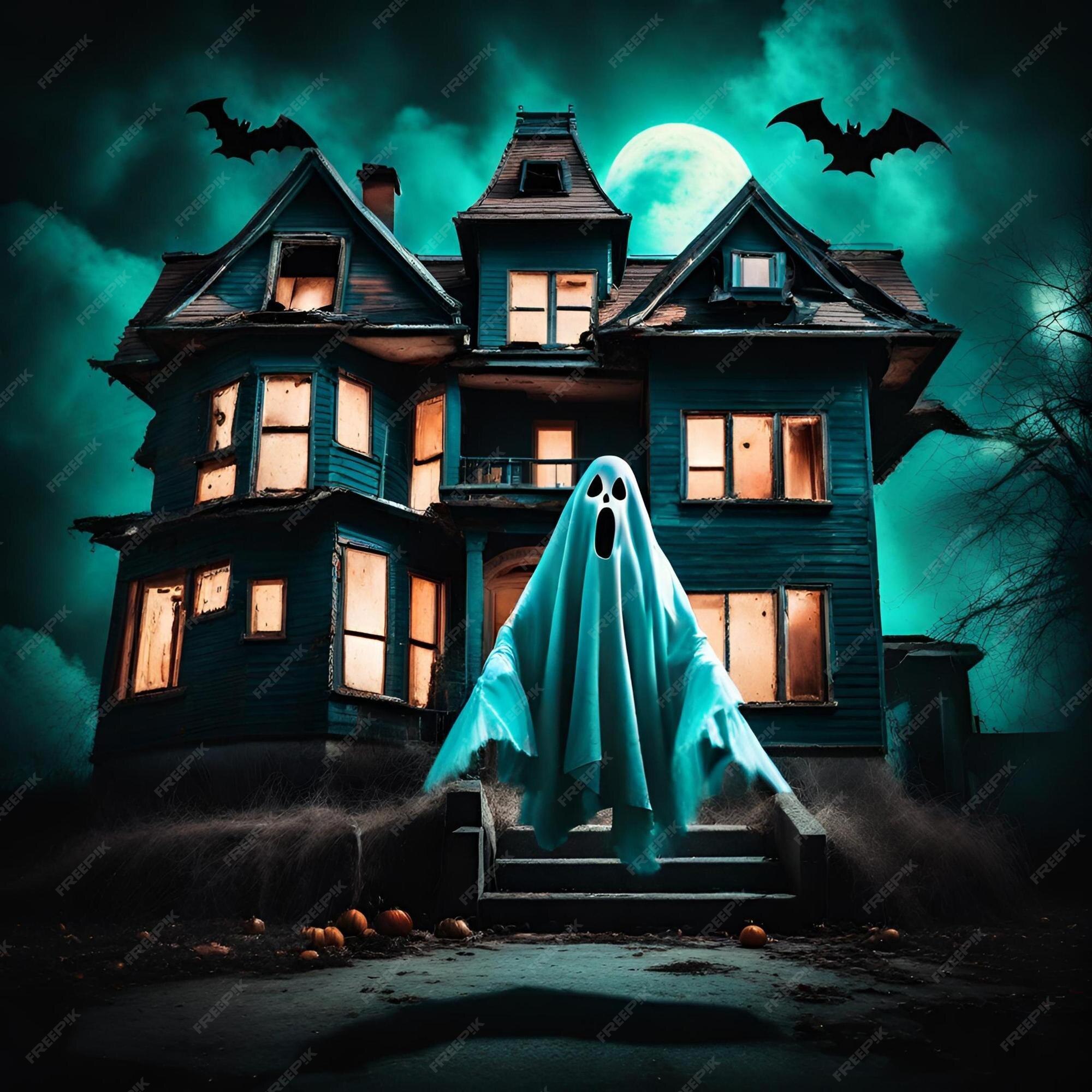 Premium AI Image  A Haunting Halloween Night Under the Harvest Moon