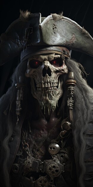 Haunting Portraiture Unreal Engine 5 Skeleton Pirate In Cinema4d