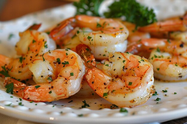 Foto cucina d'alta qualità gamberetti grandi con salsa