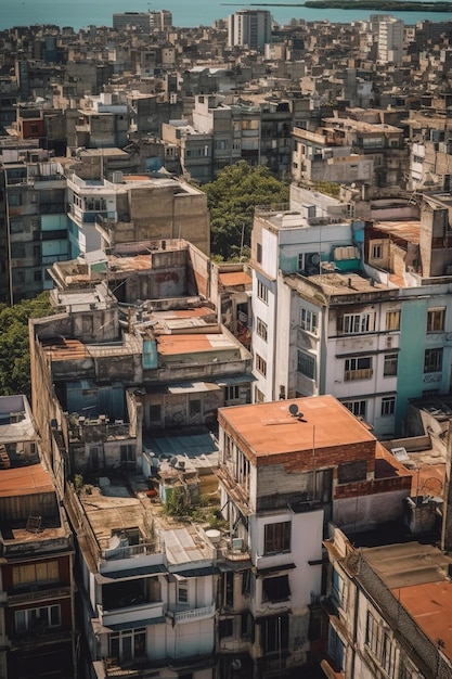 Гавана Куба городской пейзаж Гаваны Куба генеративный ИИ