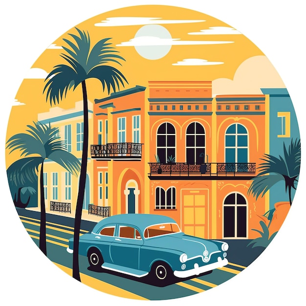 Havana Reverie Abstract Echoes of Vintage Cars Colonial Buildings and Salsafilled Streets