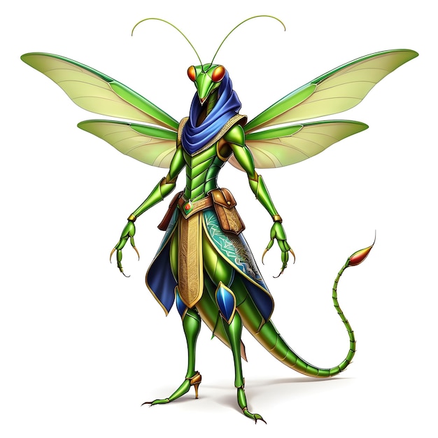 """당신은 예배하는 마티스 (praying mantis) 를 상상해본 적이 있습니까? 멋진 Janissary 의상을 입고, 복잡한 옷차림과 함께?"""