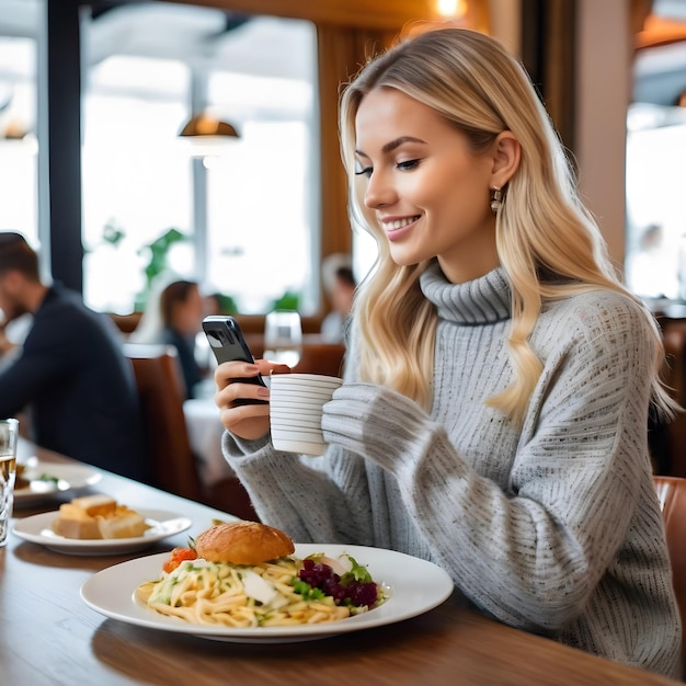 Have you ever seen a beautiful Swedish woman in a restaurant intricately capturing every dish with