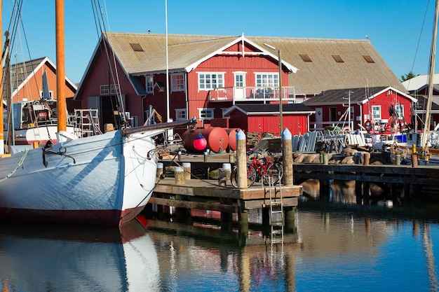 Haven met vissersboten in het noorden van Denemarken