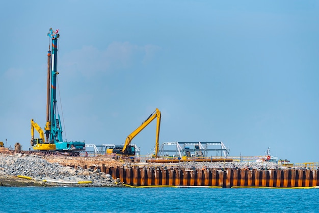 Havenconstructie voor industrie in Singapore