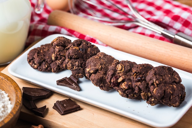 Haverkoekjes met chocolade