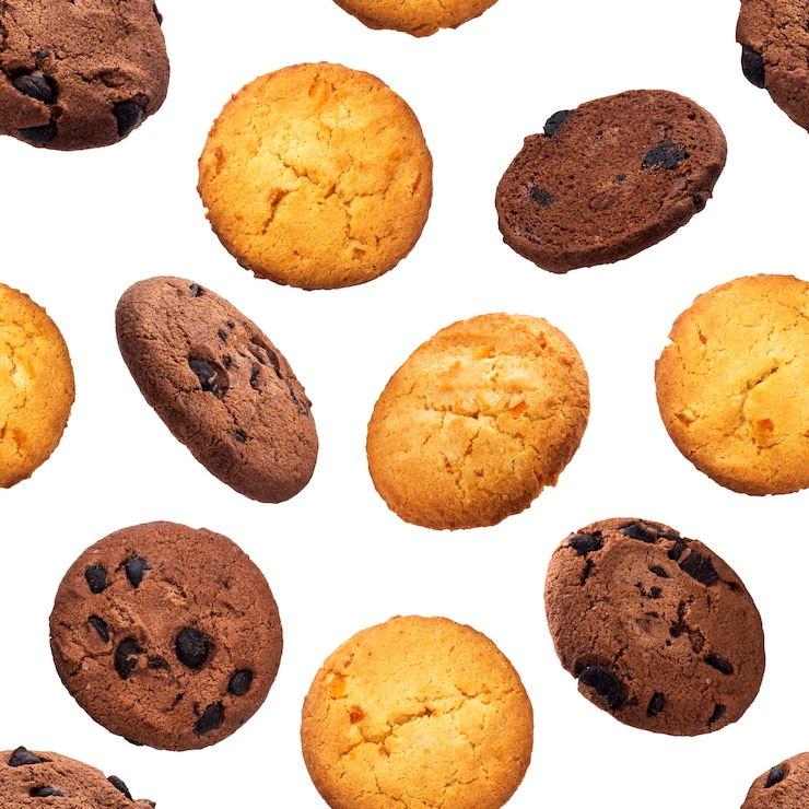 Foto havermout chip cookies naadloze patroon