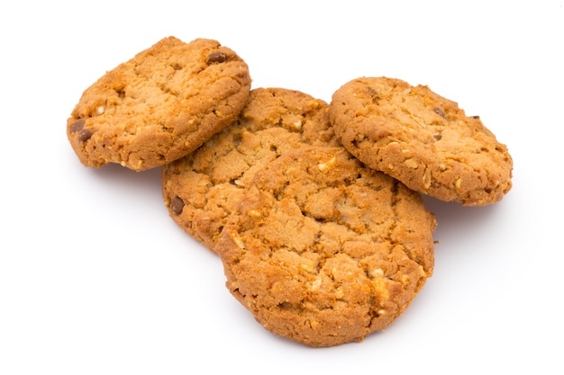 Havermoutkoekjes met geïsoleerd op wit.
