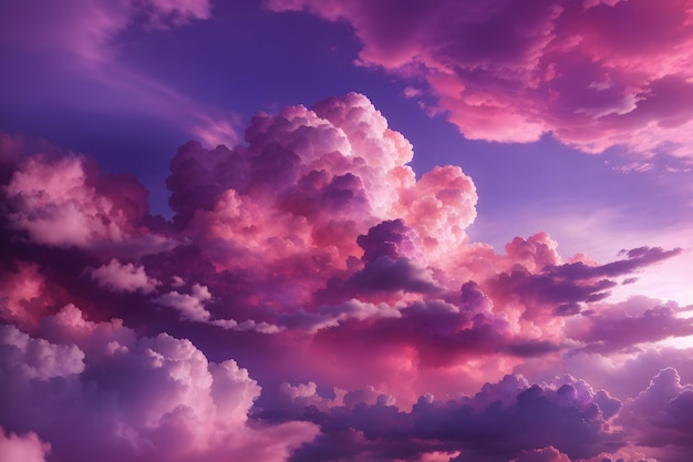 Havey Strom with Pink and Purple Cloud Background ai generated
