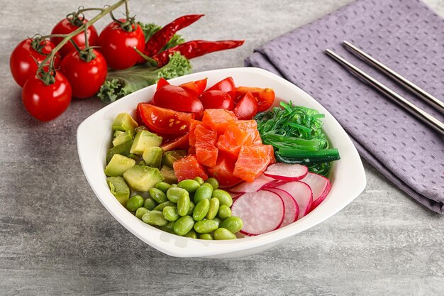 Hawaian cuisine Poke with salmon