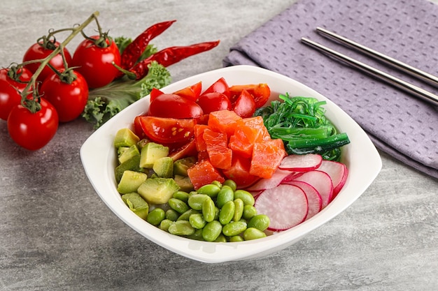 Hawaian cuisine Poke with salmon