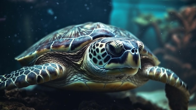 Hawaiiaanse groene zeeschildpad Chelonia mydasgeneratieve ai