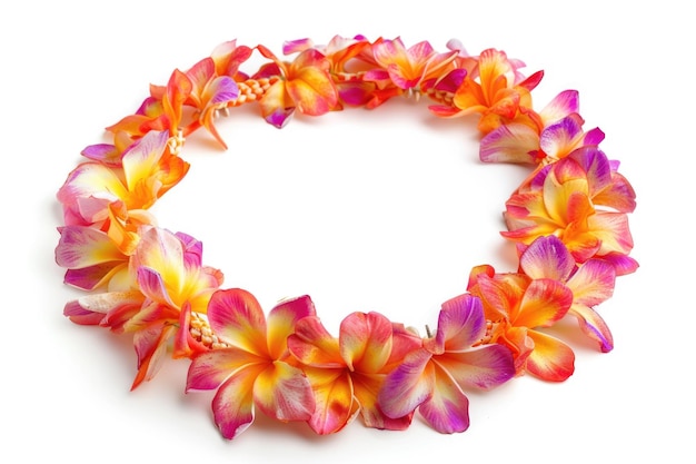 Foto hawaiiaanse ovale lei ketting geïsoleerd op witte achtergrond