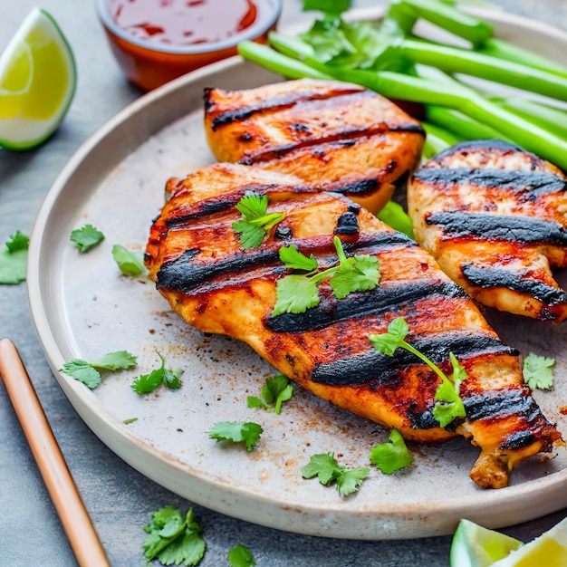 Hawaiian huli huli grilled chicken close up