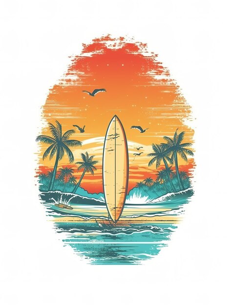 Photo hawaiian illustration retro