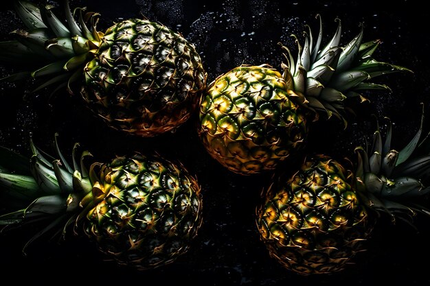 Фон гавайских ананасов Нейронная сеть сгенерирована искусственным интеллектом