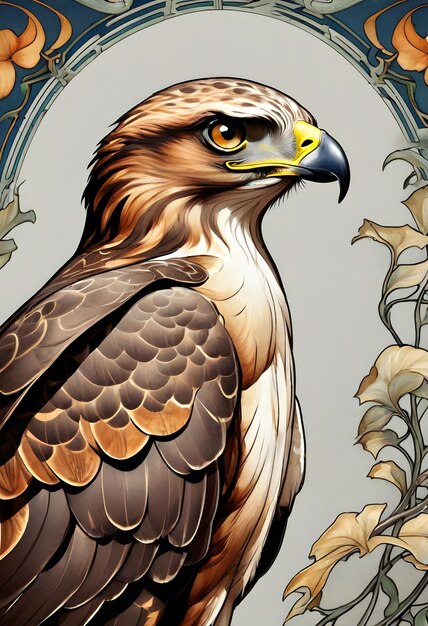 hawk art nouveau