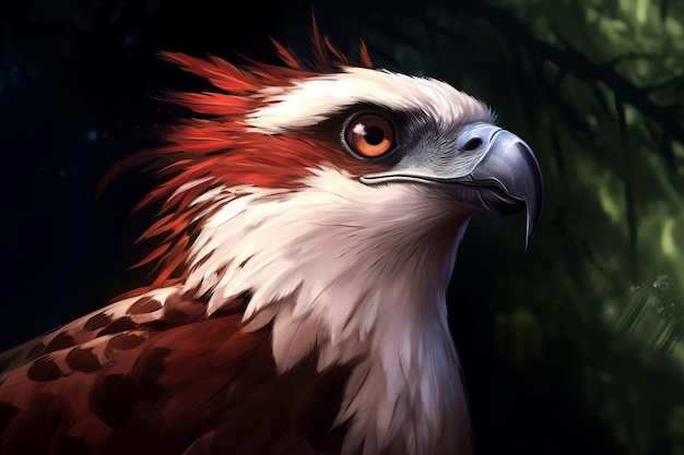 Hawk bird in the style of digital painting Beautiful illustration picture Generative AI