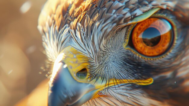 Hawk predator gaze eagle eye blue tint close up animal world macro