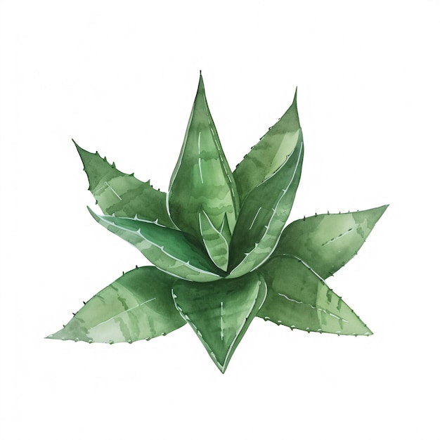 ハワルティアの植物の葉水彩のスタイル ハンダウンのイラスト