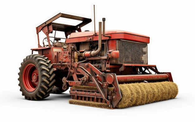 Hay Baler isolated on white background Farming machinery