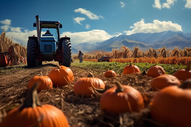 Hayride Through a Lively Pumpkin Patch