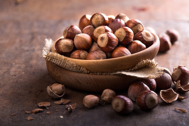 Hazelnut in bowl