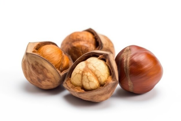 Hazelnut isolated on white background Generative AI