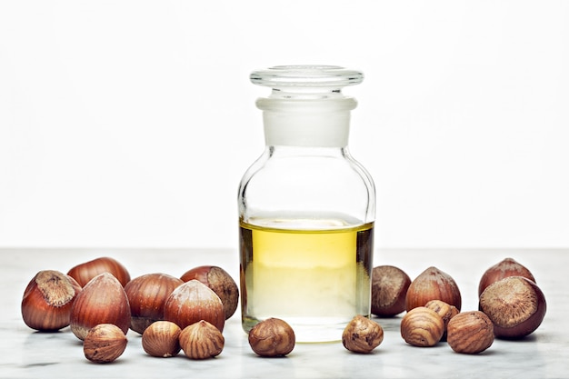 Hazelnut oil isolated 