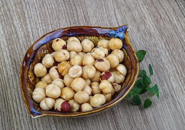 Hazelnuts in the bowl