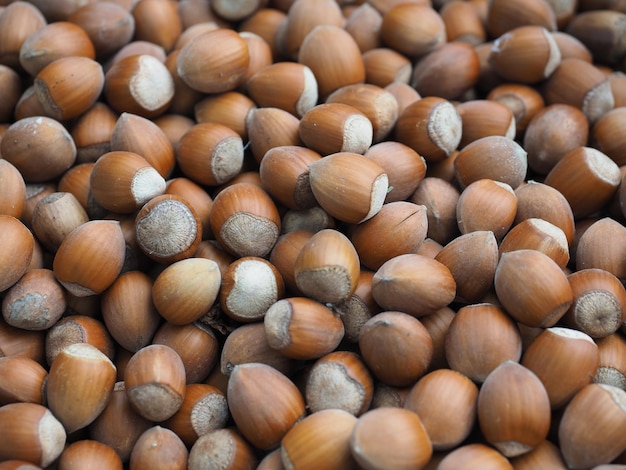 Hazelnuts food background