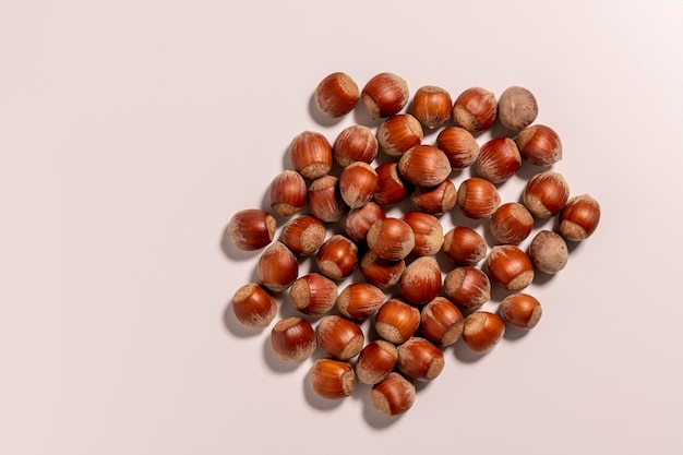 Hazelnuts in white background stock photo