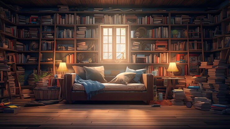 Photo hazy indoor blurred room
