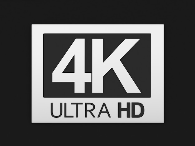 Иконка HD 4K в серебряной рамке