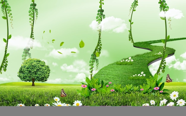 HD behang landschap bloem vlinder plant groene kleur bloeiende plant weg
