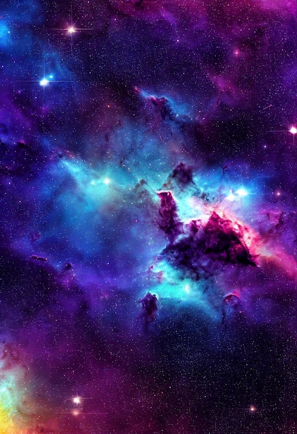 HD Wallpaper of colorful space stars galaxy nebula 3D rendering