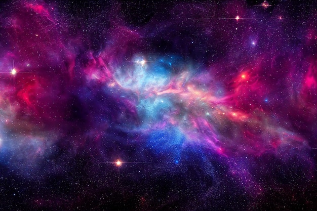 HD Wallpaper of colorful space stars galaxy nebula 3D rendering