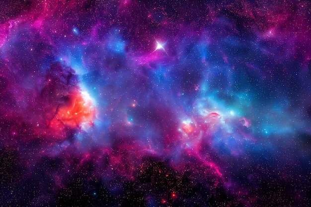 Photo hd wallpaper of colorful space stars galaxy nebula 3d rendering