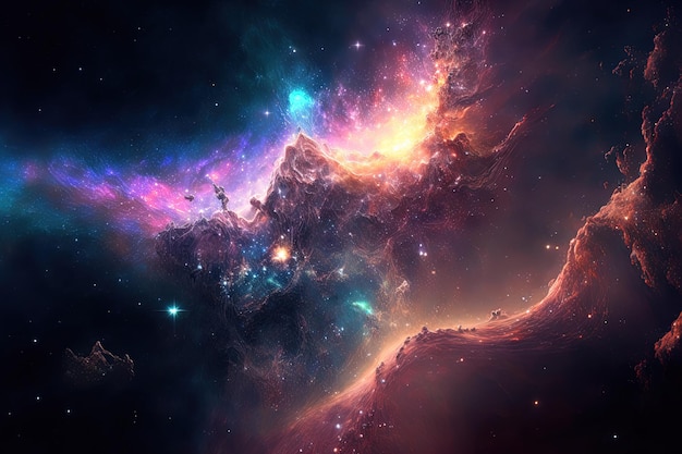 Photo hd wallpaper of a galaxy nebula and stars in space