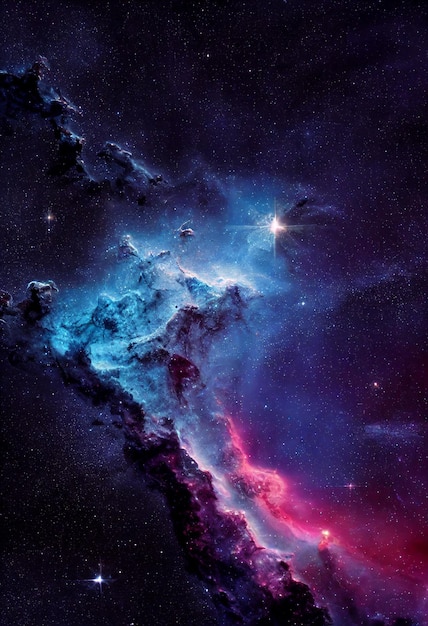 HD wallpaper space nebula stars universe colorful dark blue 3D rendering