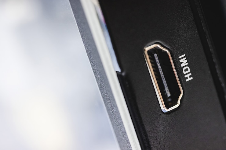 Photo hdmi connection port on the side of the device
