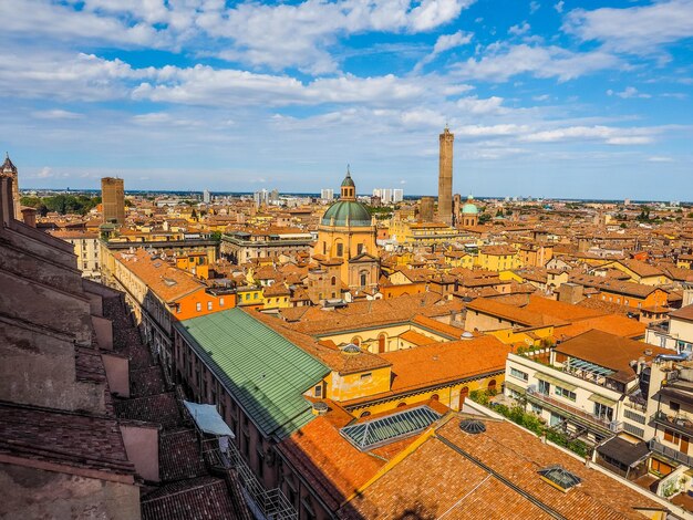 HDR Aerial view of Bologna