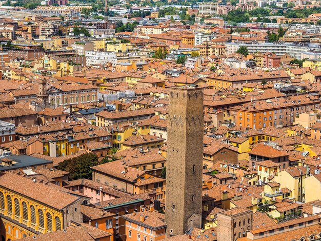 HDR Aerial view of Bologna